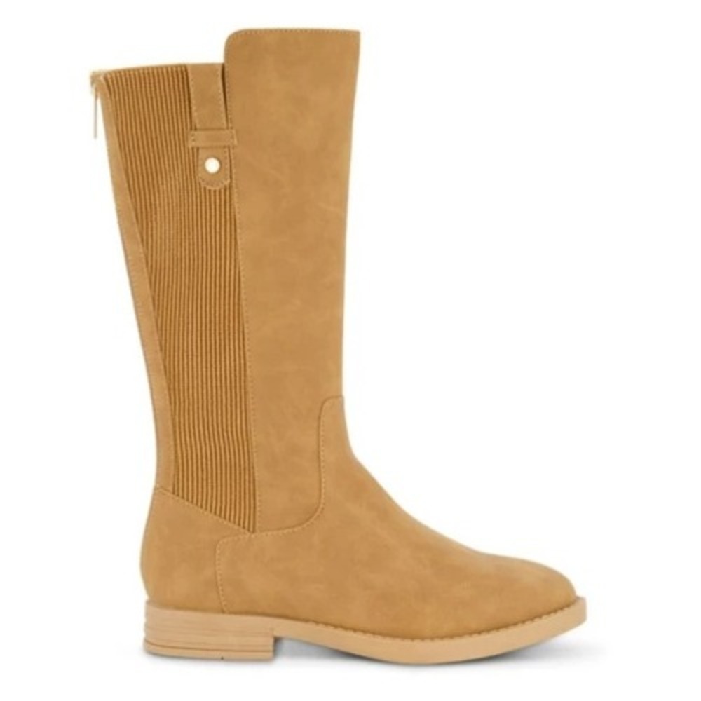 Kenneth Cole Girls' Brown Kelly Stretch Block‎ Heel Riding Boots NIB Size 3